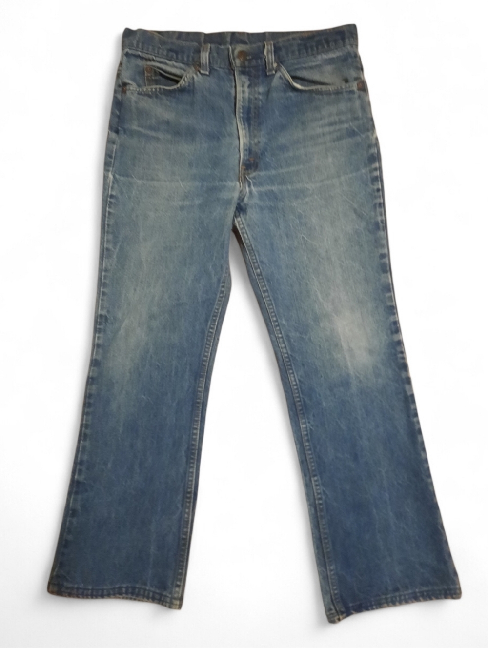 '81 LEVIS 517 Orange Tab Jeans Bootcut Ankle 80s Vintage Crop 12 32x27 - Picture 5 of 14